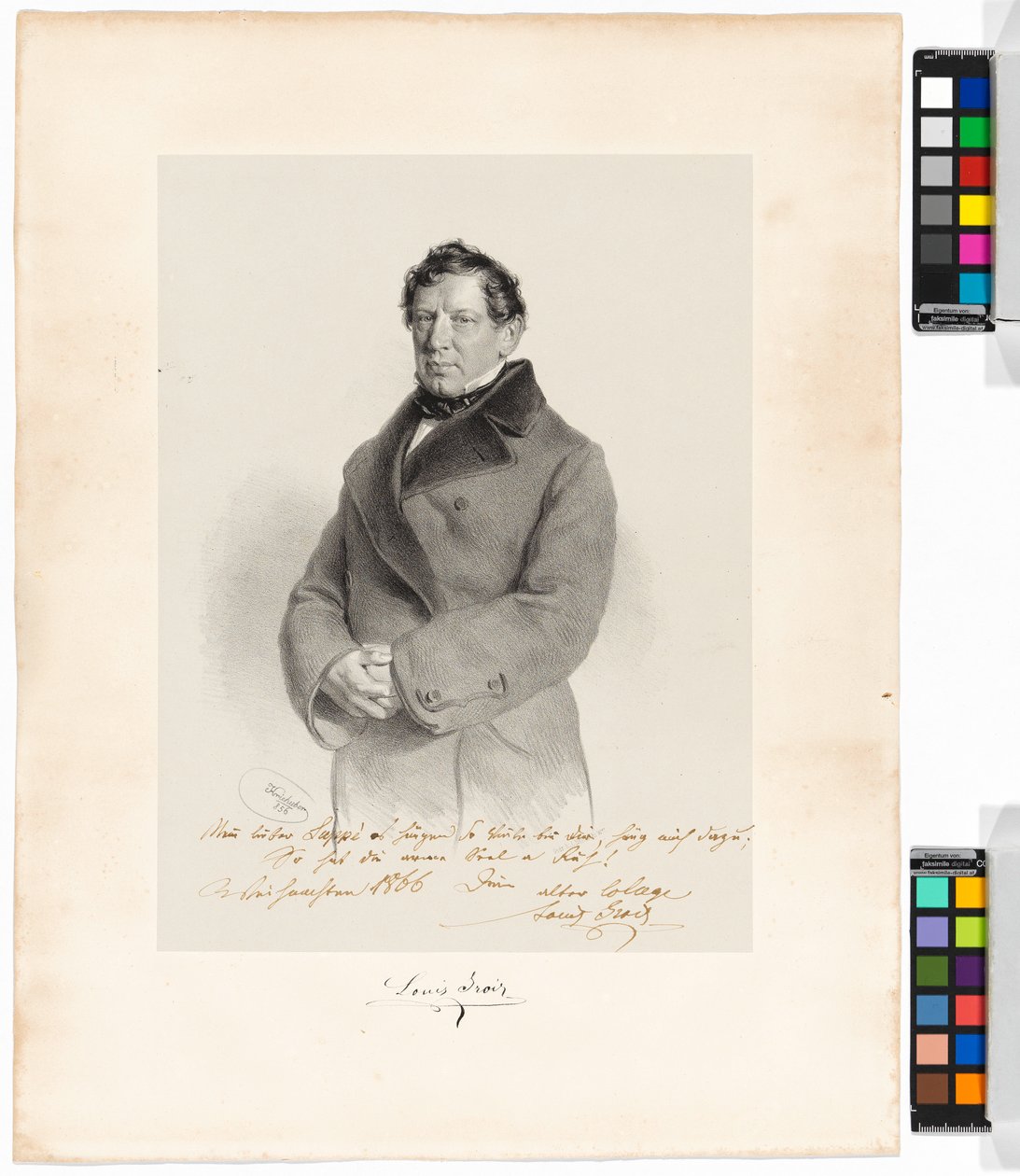Alois (Louis) Grois (1809-1874), sanger, skuespiller av Josef Kriehuber