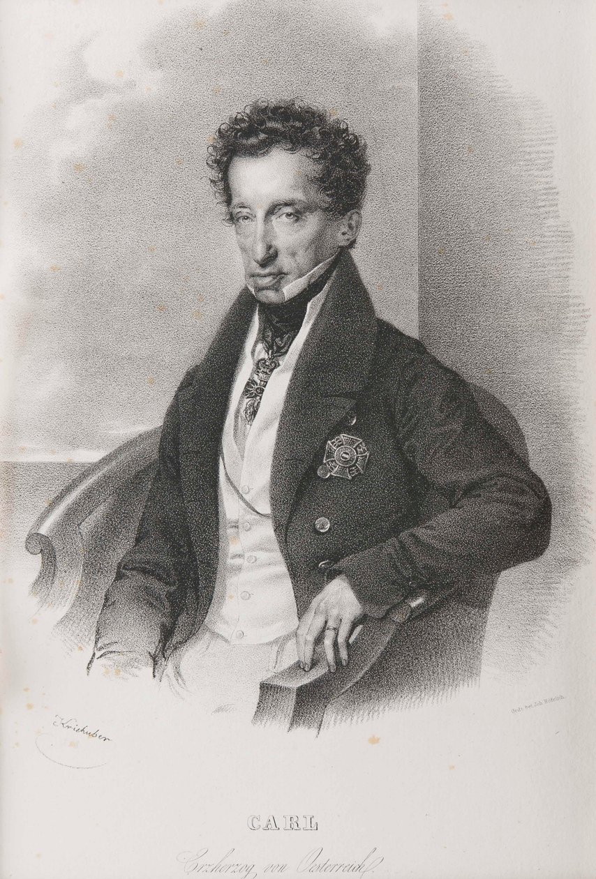 Erkehertug Karl av Østerrike 1771-1847, hertug av Teschen. av Josef Kriehuber