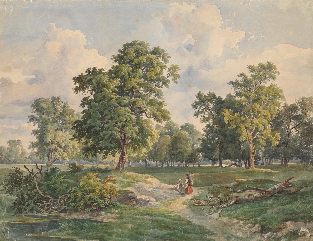 Stort parklandskap, Laxenburg av Josef Kriehuber