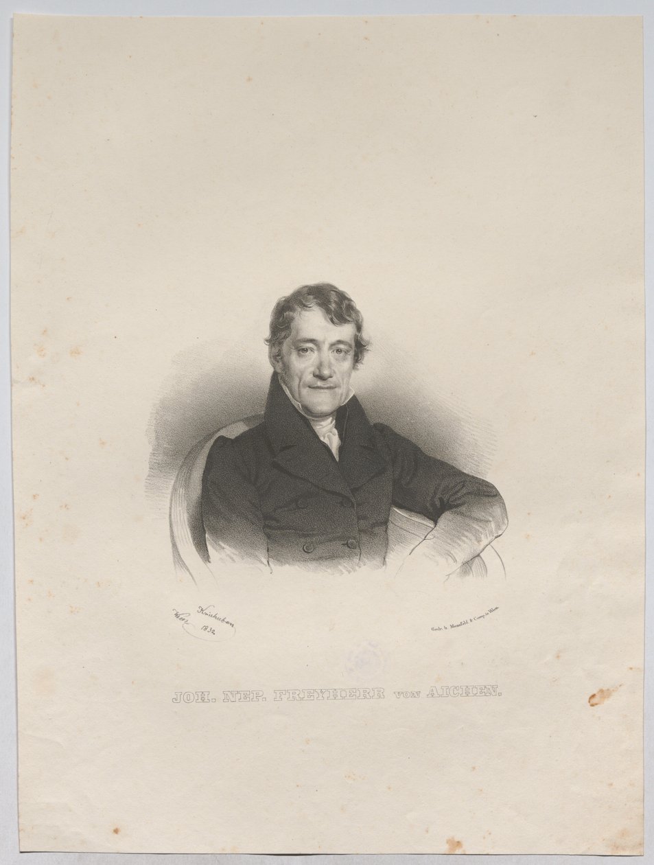 Johann Nepomuk friherre von Aichen av Josef Kriehuber