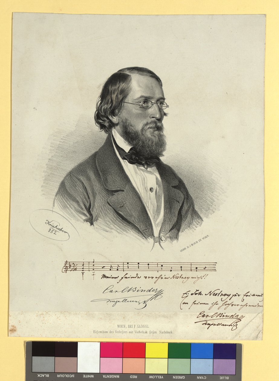 Karl Binder, kapellmester, komponist av musikken til Johann Nestroys farser av Josef Kriehuber