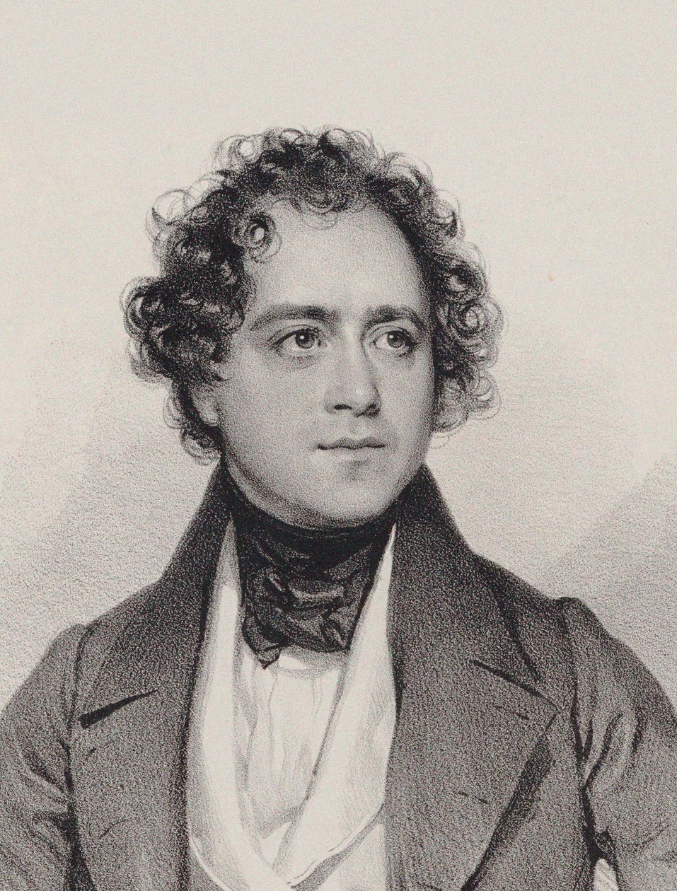 Portrett av komponisten Johann Vesque von Püttlingen 1803-1883, 1838. av Josef Kriehuber