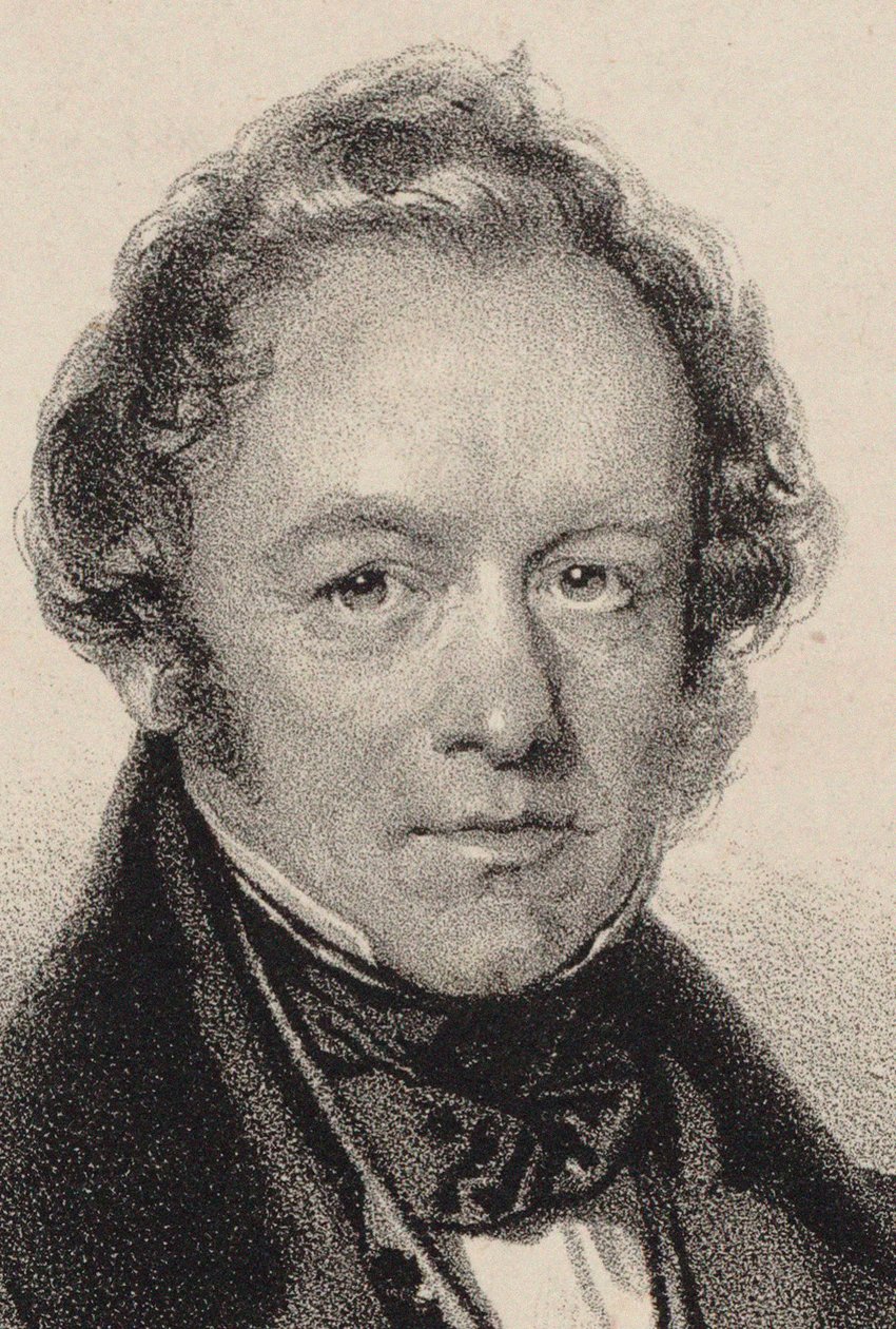 Portrett av komponisten Peter Joseph von Lindpaintner 1791-1856, ca. 1830. av Josef Kriehuber