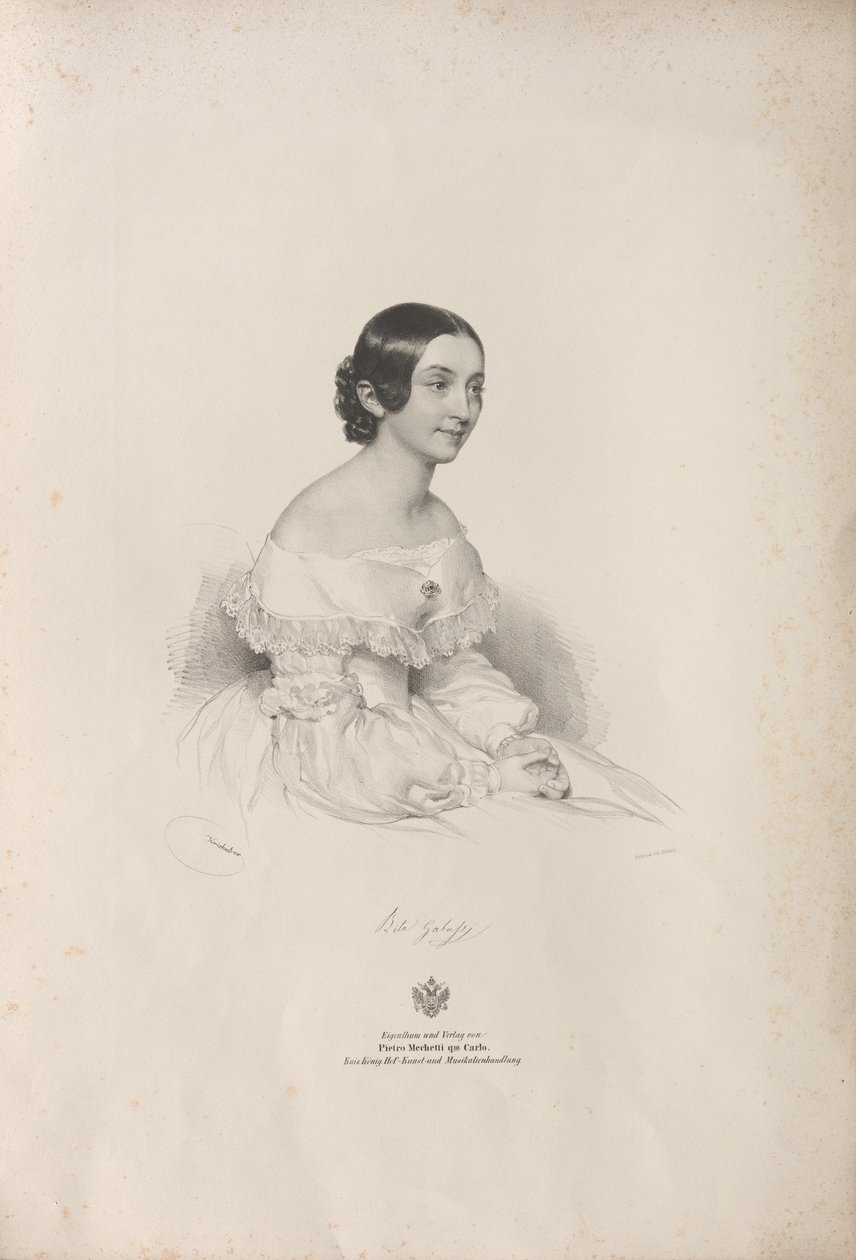 Portrett av operasangerinnen Rita Gabussi 1810-1891, 1840. av Josef Kriehuber