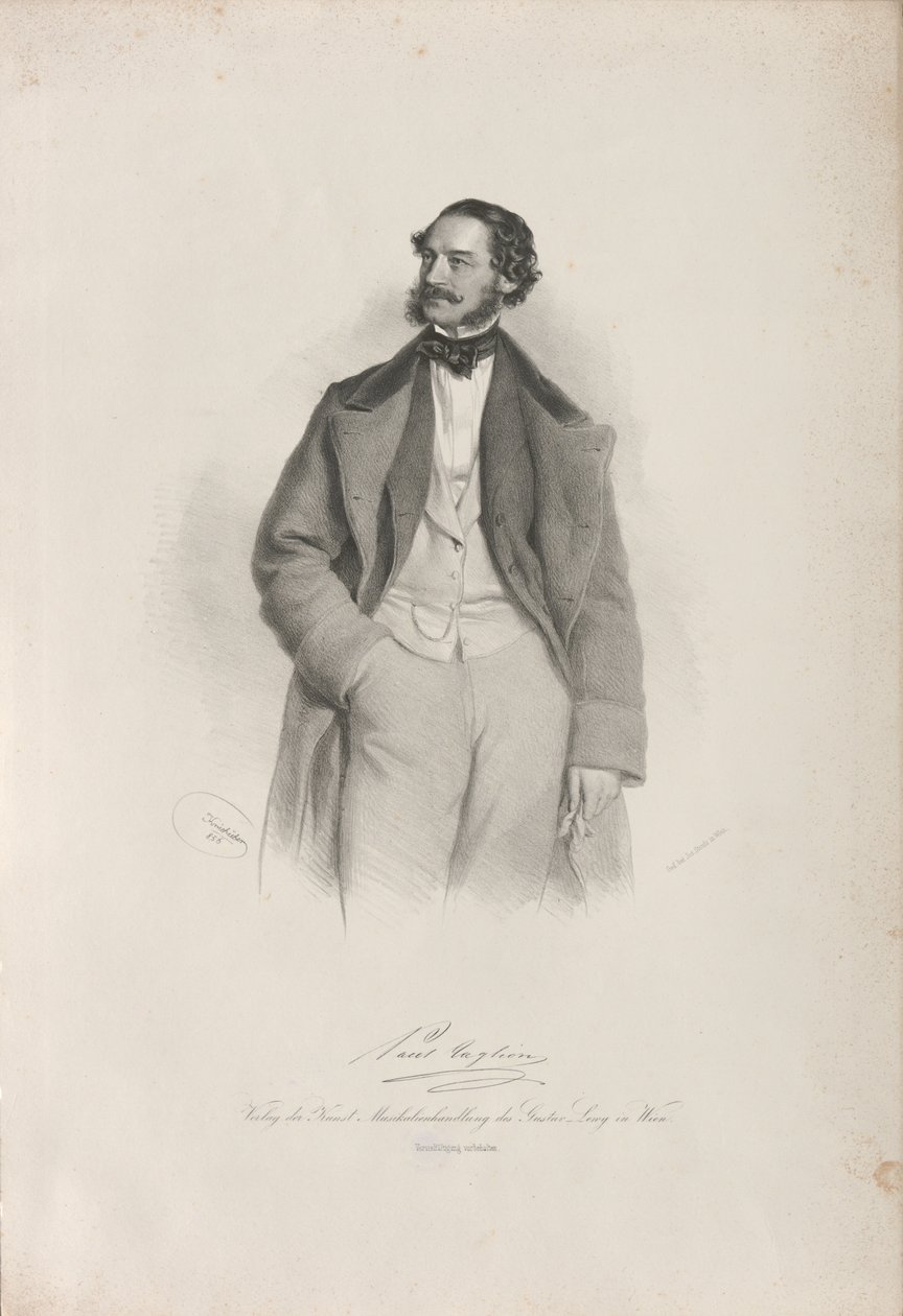 Portrett av danseren, koreografen og ballettmesteren Paul Taglioni 1808-1884, 1856. av Josef Kriehuber