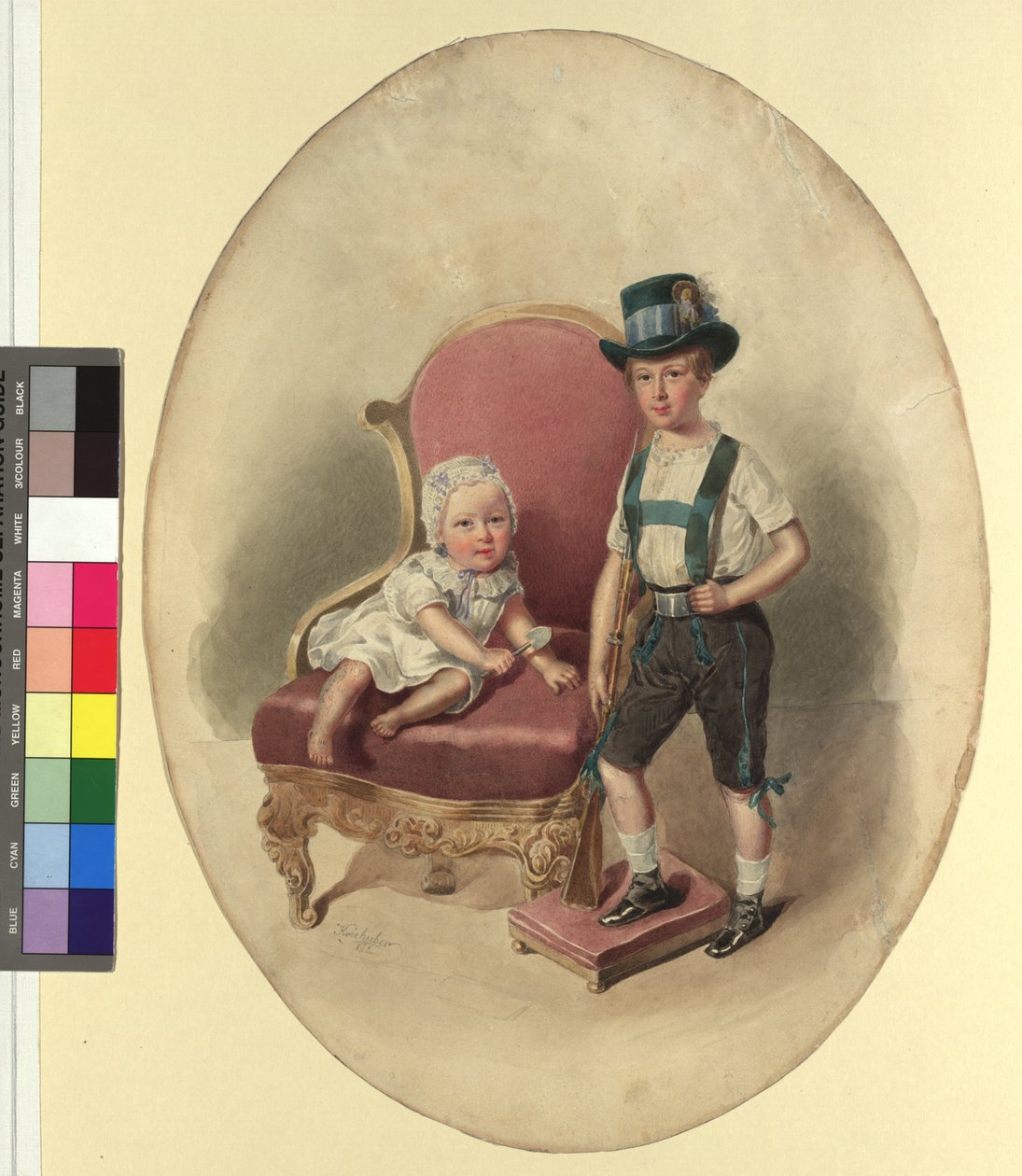 To barn, sannsynligvis fra keiserfamilien av Josef Kriehuber
