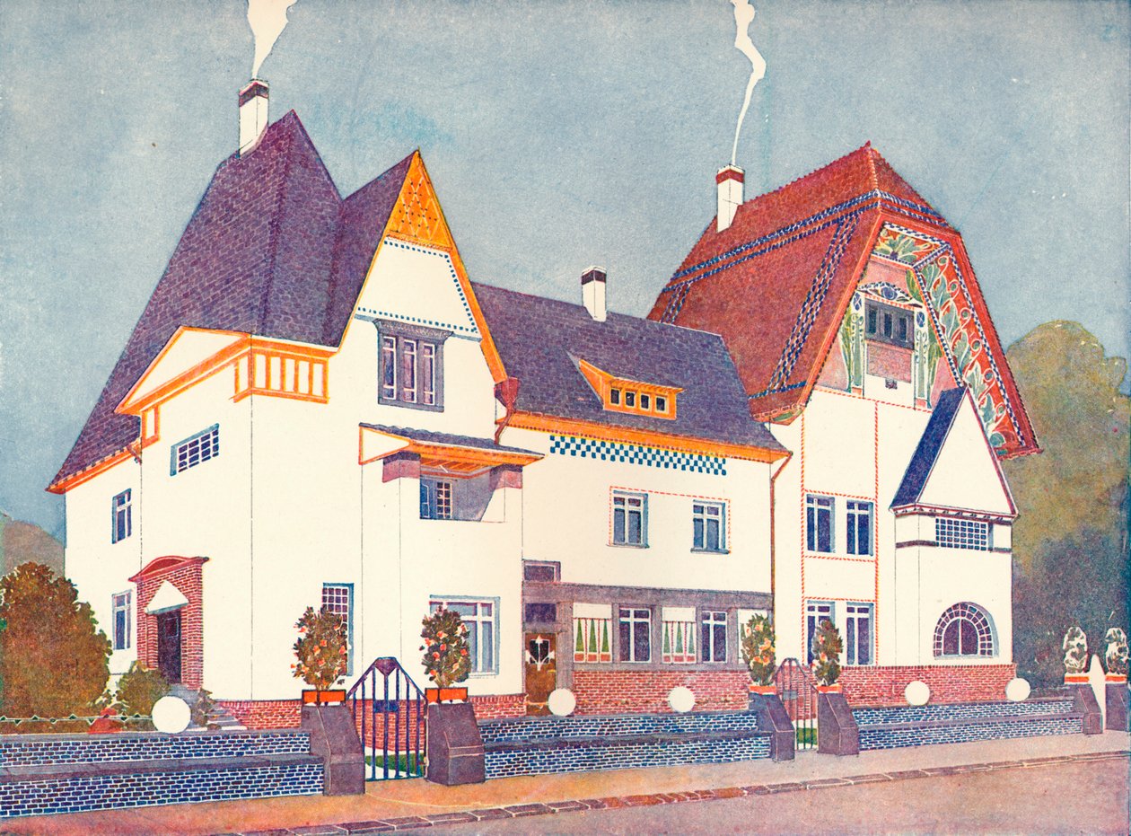 Hus i Darmstadt, designet av professor Joseph Olbrich, c1900 1901-1902 av Josef Maria Olbrich