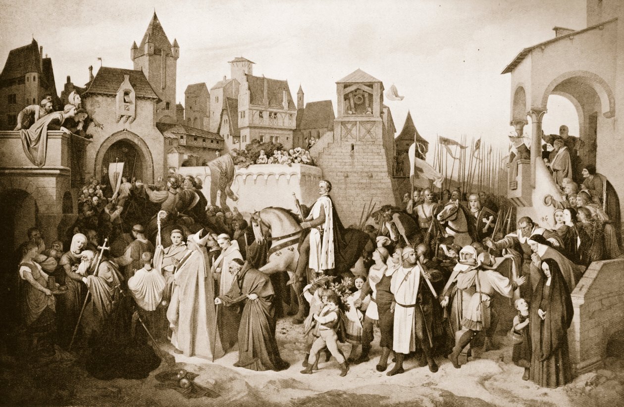 Leopold VI kommer inn i Wien, 1219 av Josef Mathias Trenkwald