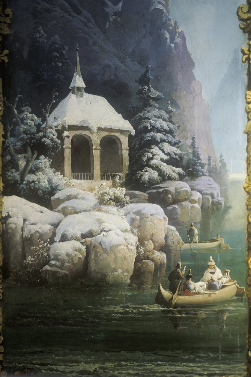 Tells kapell ved Vierwaldstättersee (Luzernsjøen), 1850-tallet (veggmaleri) av Josef Matj Navrátil