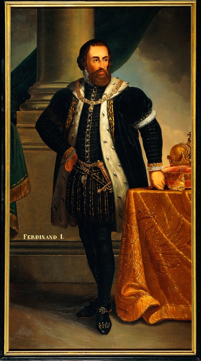 Portrett av Ferdinand I av Habsburg (Alcala de Henares av Josef and Mayrhofer Friedrich Kiss