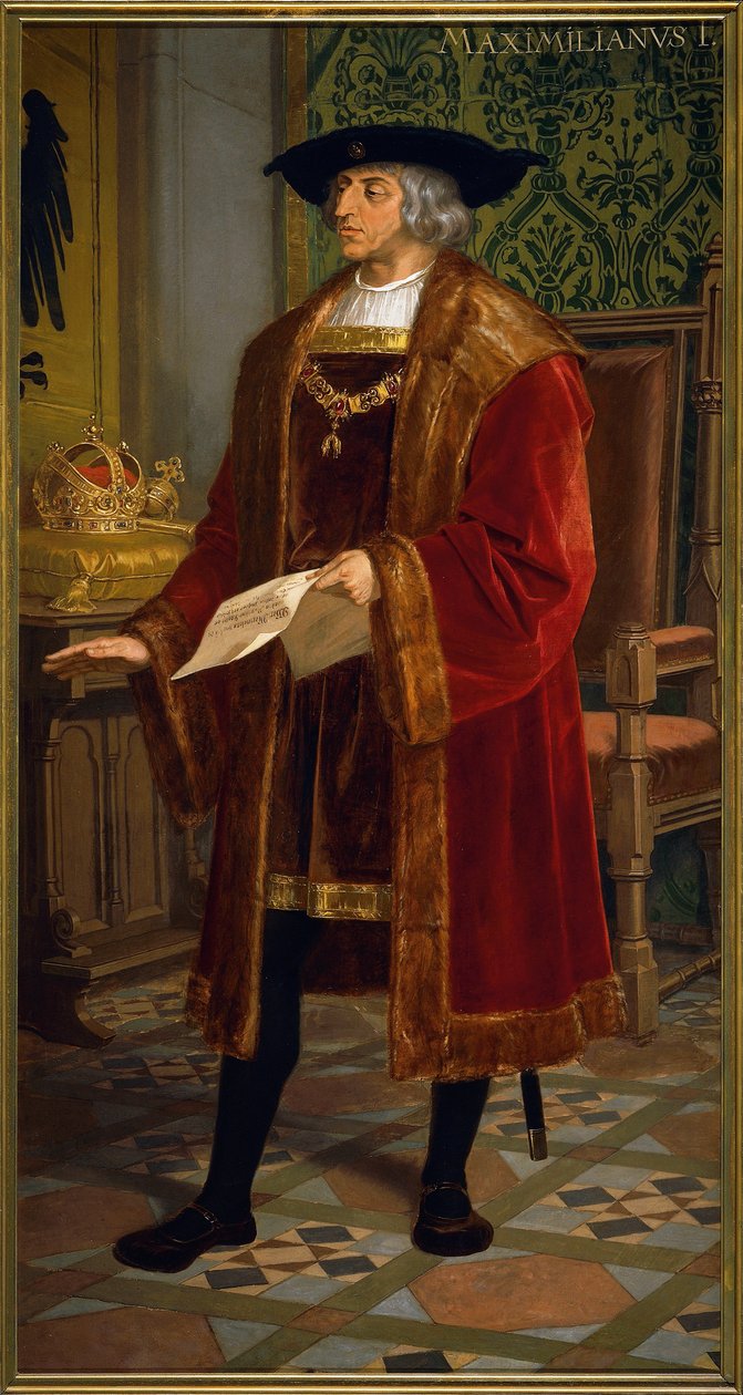 Portrett av Maximilian I av Østerrike (Wiener Neustadt av Josef and Mayrhofer Friedrich Kiss