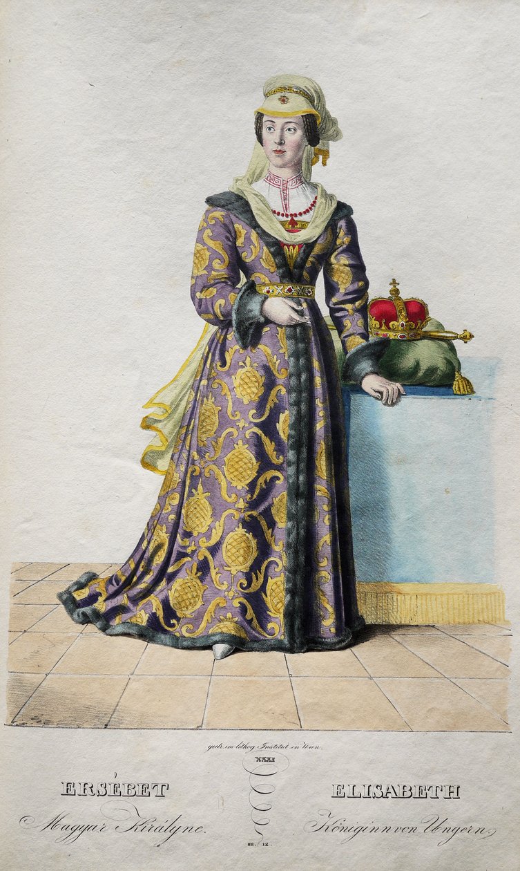 Elizabeth av Luxembourg 1409-1442, dronning av Böhmen, 1828 av Josef Nikolaus Kriehuber