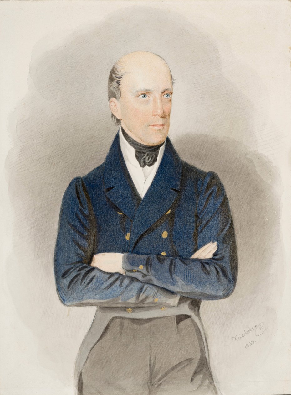 Portrett av erkehertug Johannes av Østerrike (1782-1859) (akvarell på papir) av Josef Nikolaus Kriehuber