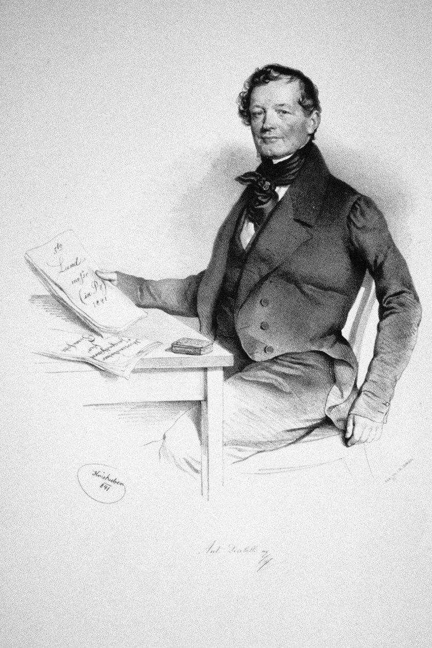 Portrett av komponisten Anton Diabelli 1781-1858, 1841 av Josef Nikolaus Kriehuber