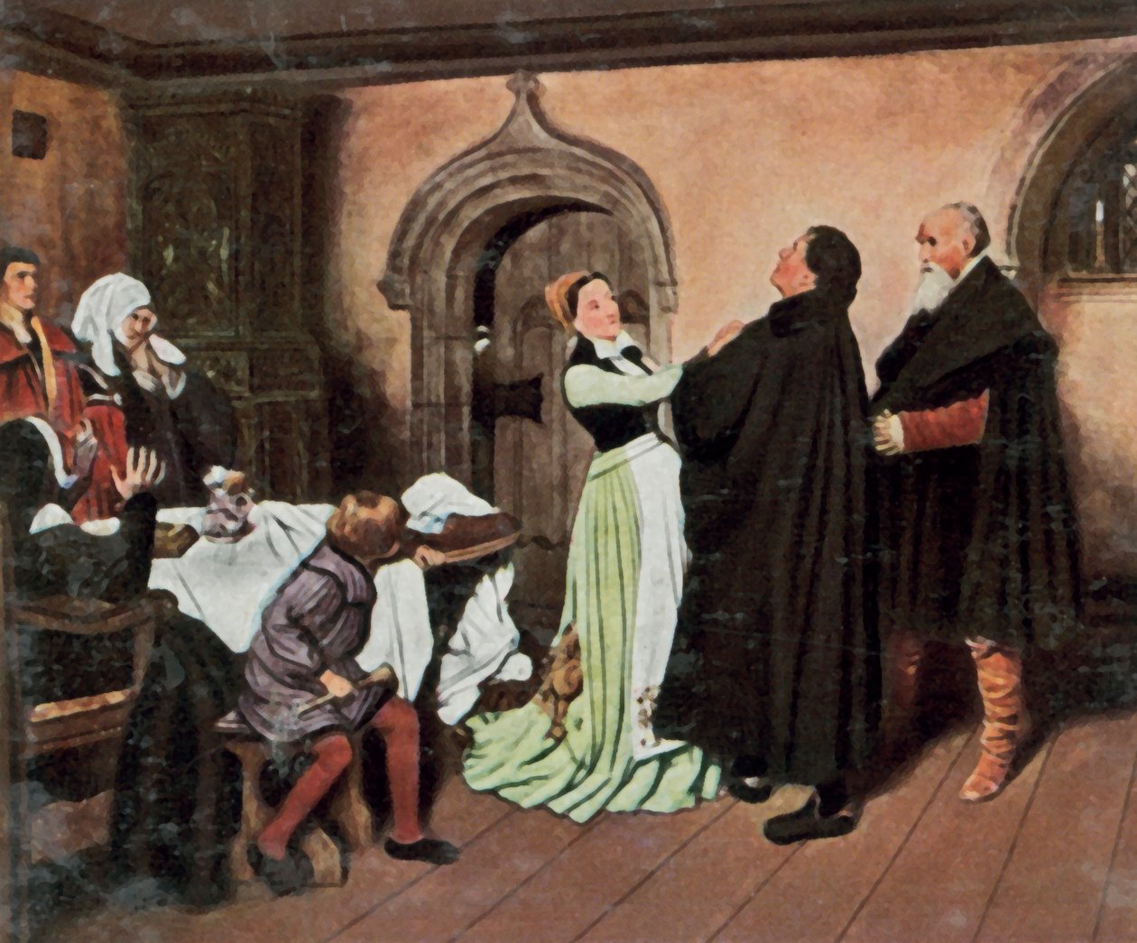 Luther og Katharina von Bora (forbedret fargelito) av Josef Scheurenberg