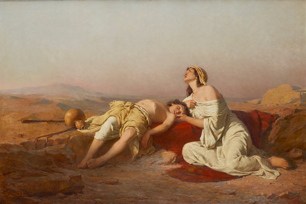 Hagar og Ismael i ørkenen av Josef Straka