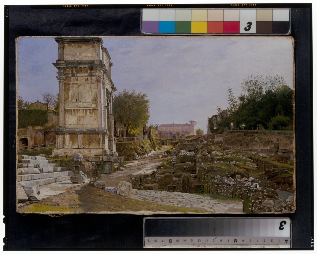 Forum Romanum med Titusbuen og Colosseum av Josef Theodor Hansen