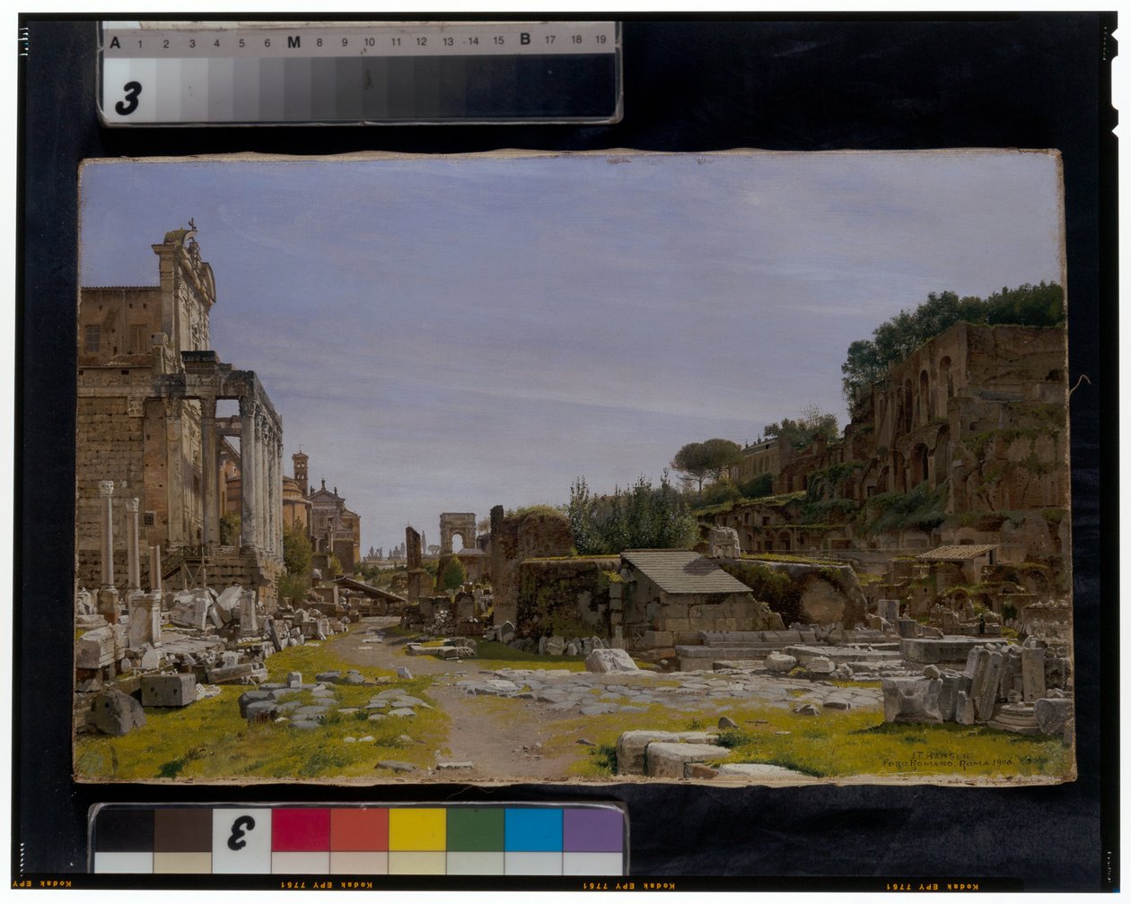 To utsikter over Forum Romanum av Josef Theodor Hansen