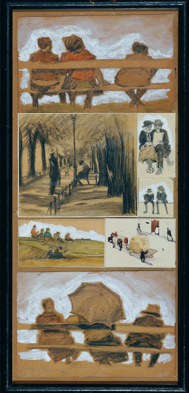 Studier fra parken (7 skisser) av Josef Wawra
