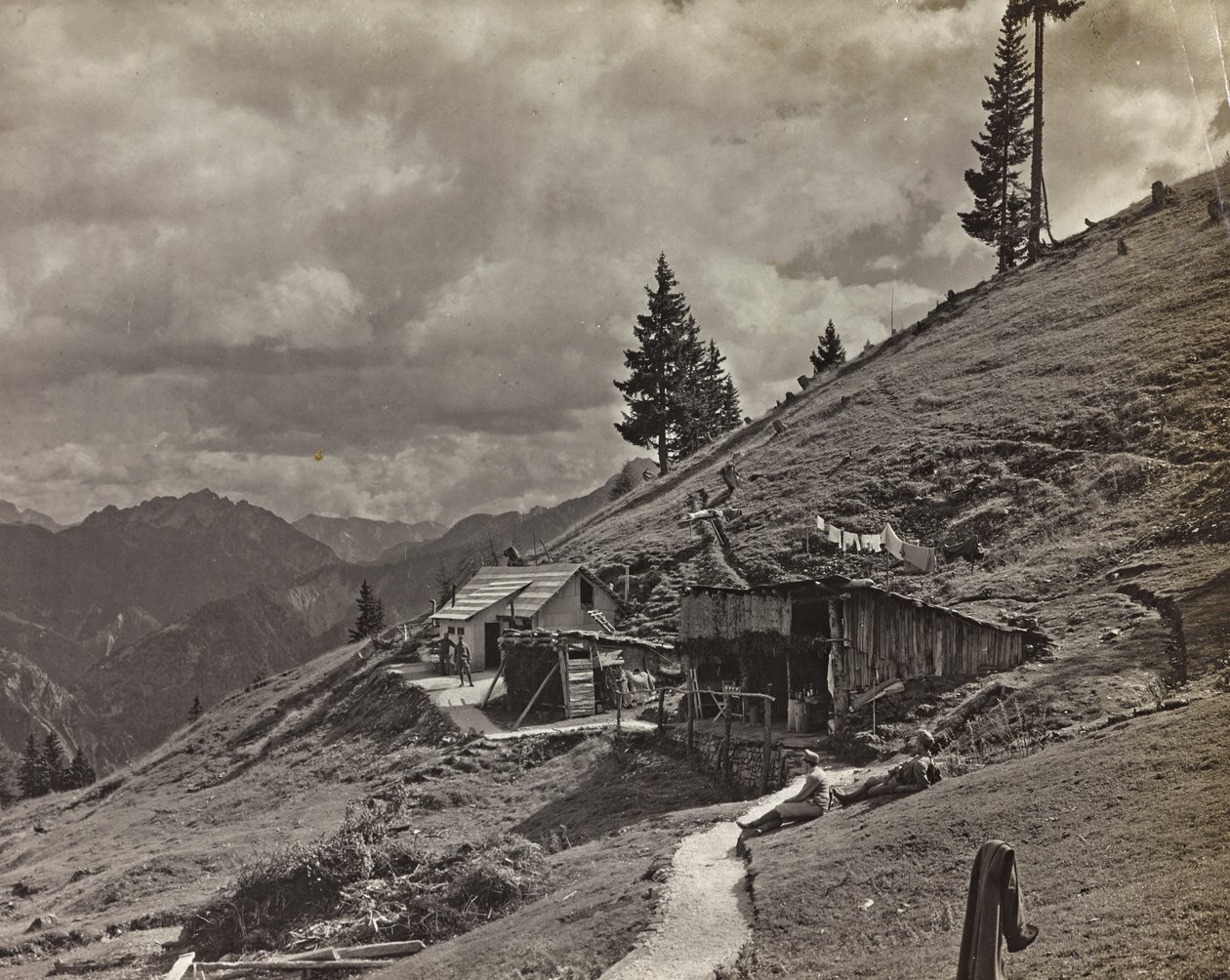 Album "Min verdenskrig - minner om den sørvestlige fronten i Kärnten, Italia, Trentino-Alto Adige) 31/03/1915-12/11/ 1918 - Josef Zohles Vienna ": militærbrakke i Al av Josef Zohles