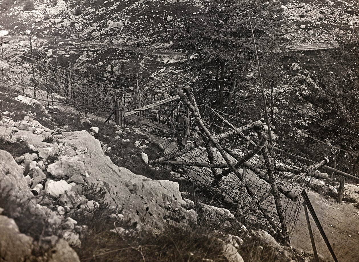 Album "Min verdenskrig - minner fra den sørvestlige fronten i Kärnten, Italia, Trentino-Alto Adige) 31/03/1915-12/11/ 1918 - Josef Zohles Wien ": piggtråd (s/h foto) av Josef Zohles