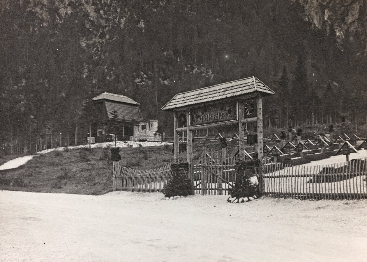 Album "Min verdenskrig - minner fra den sørvestlige fronten i Kärnten, Italia, Trentino-Alto Adige) 31/03/1915-12/11/ 1918 - Josef Zohles Vienna ": militærkirkegård i Seisse av Josef Zohles