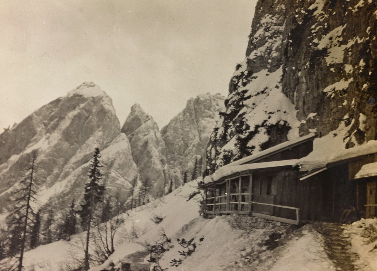 Album "Min verdenskrig - minner fra den sørvestlige fronten i Kärnten, Italia, Trentino-Alto Adige) 31/03/1915-12/11/ 1918 - Josef Zohles Vienna ": militærbrakke i Al av Josef Zohles