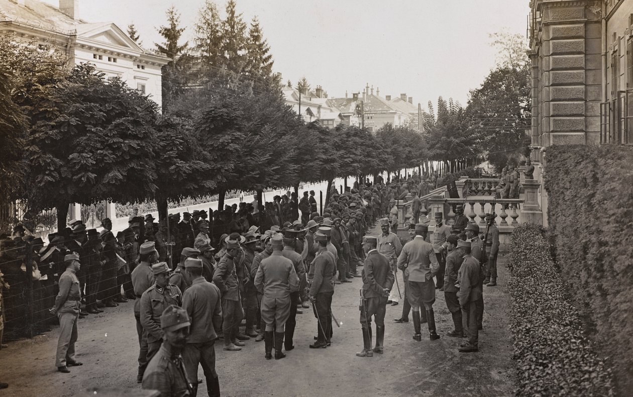 Album "Min verdenskrig - minner fra den sørvestlige fronten i Kärnten, Italia, Trentino-Alto Adige) 31/03/1915-12/11/ 1918 - Josef Zohles Wien ": soldater med mange fanger av Josef Zohles