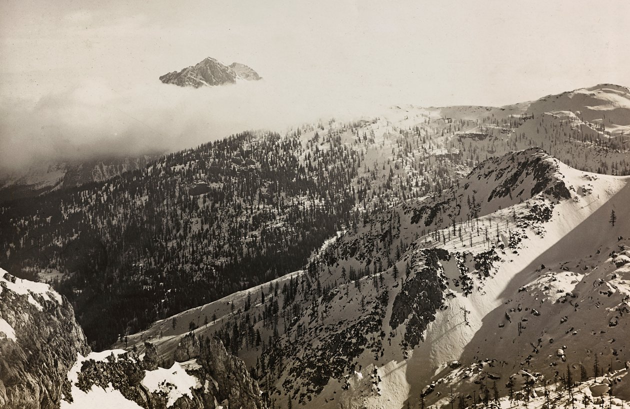 Album "Meine weltkriegs - Erinnerungen South-West Front (Kärnten, Italia, Sør-Tirol) (Min verdenskrig - minner om den sørvestlige fronten i Kärnten, Italia, Trentino-Alto Adige) 31/03/1915-12/11/ 1918 - Josef Zohles Wien ": utsikt over Alpene (s/hv-foto av Josef Zohles