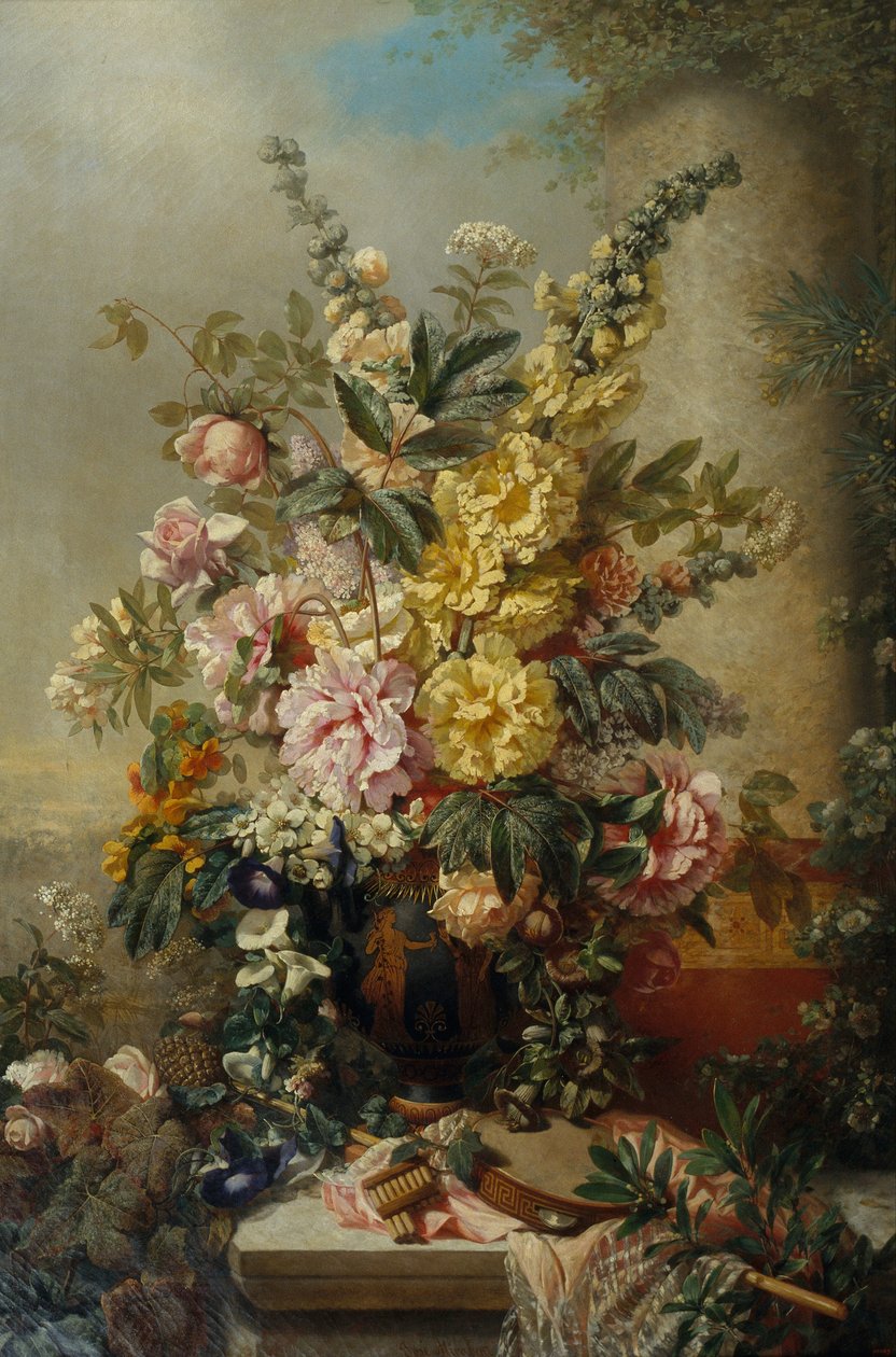 Stor vase med blomster av Josep Mirabent