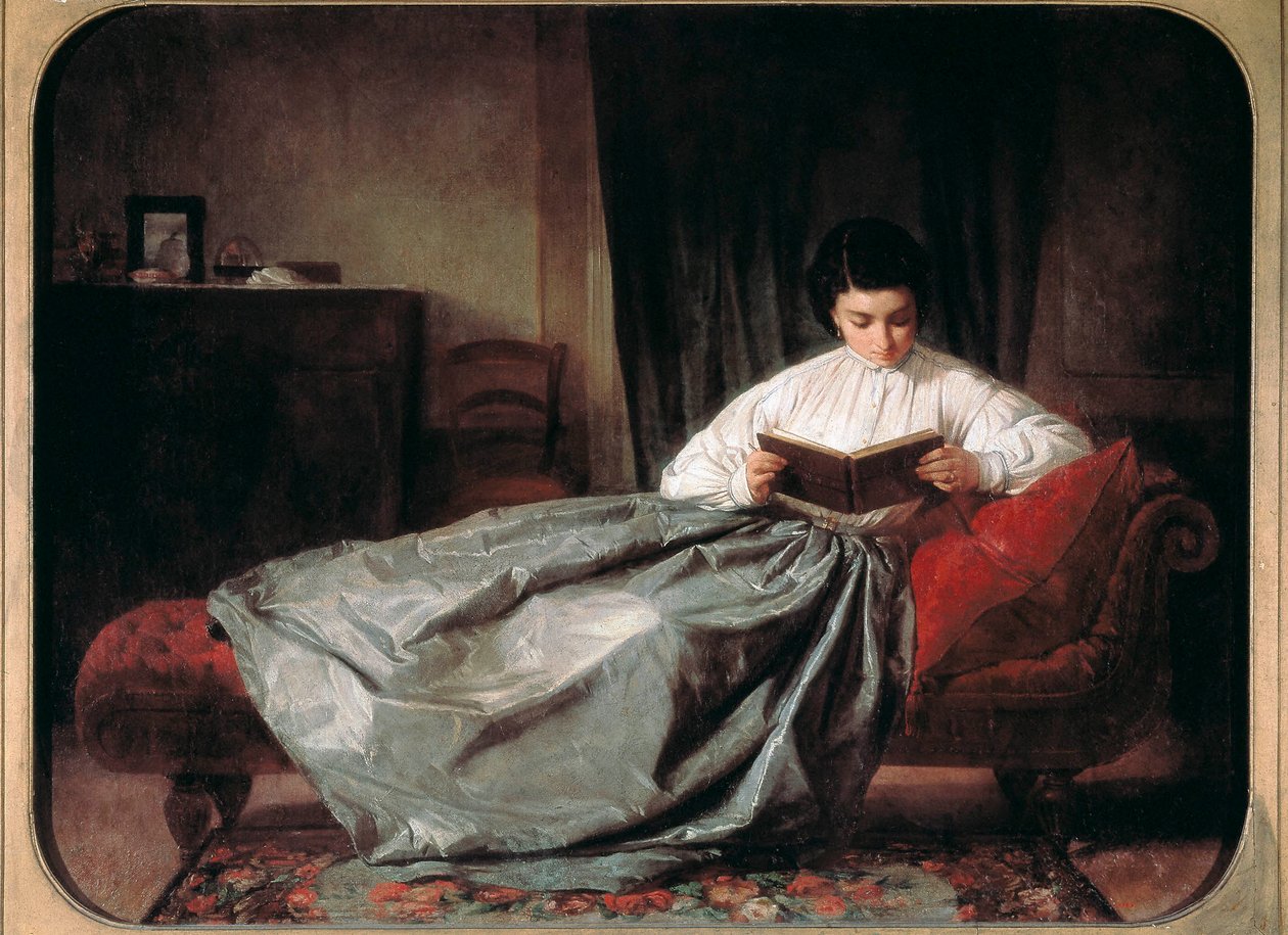 "" Reprisen av albumet (?) "" Maleri av Josep Duran i Riera (1849-1928). 1872. Barcelona, Catalonias nasjonalmuseum for kunst. av Josep Duran Riera