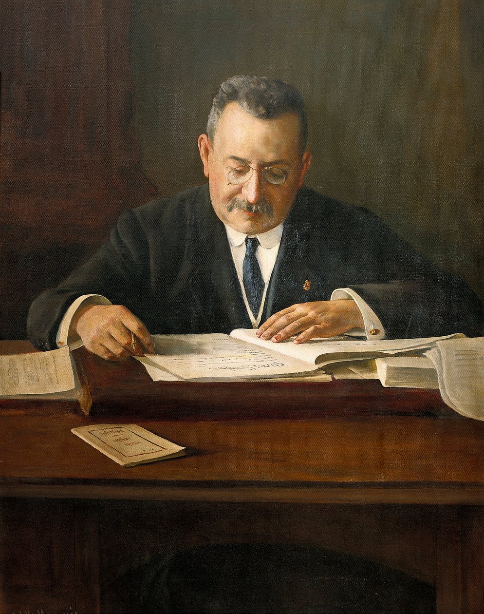 Portrett av Enric Prat de la Riba (1870-1917), katalansk nasjonalistisk politiker, 1900-tallet (maleri) av Josep Maria Marquès i Puig