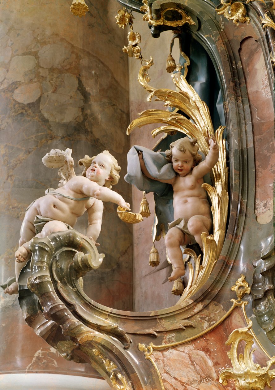 Kjeruber, 1737-66 (stucco og forgylt tre) av Joseph Anton Feuchtmayer