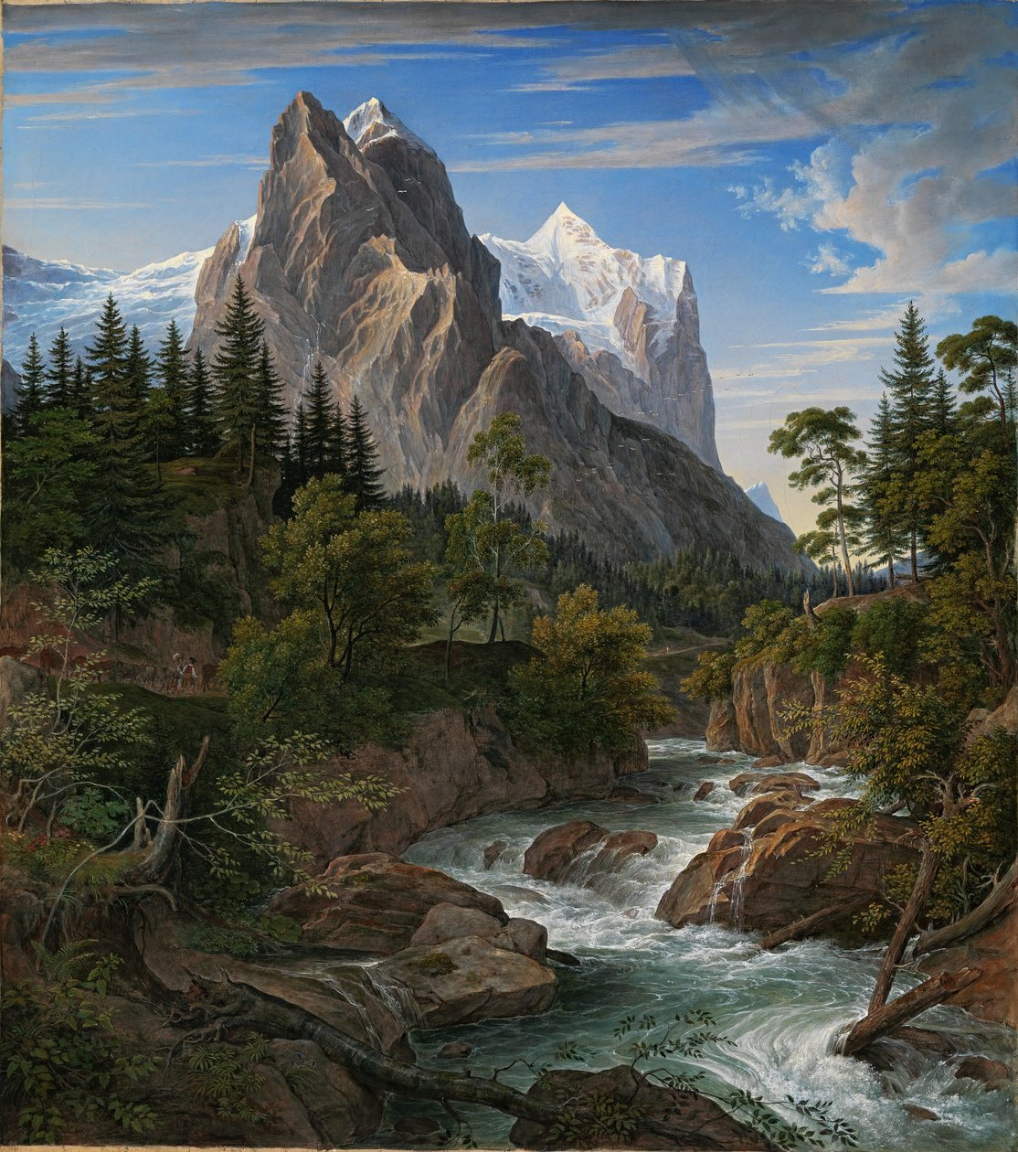 Wetterhorn med Reichenbachtal av Joseph Anton Koch