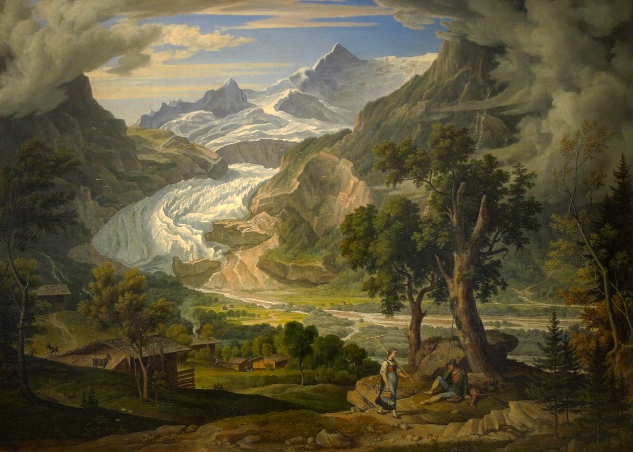 Grindelwald -breen i Alpene av Joseph Anton Koch