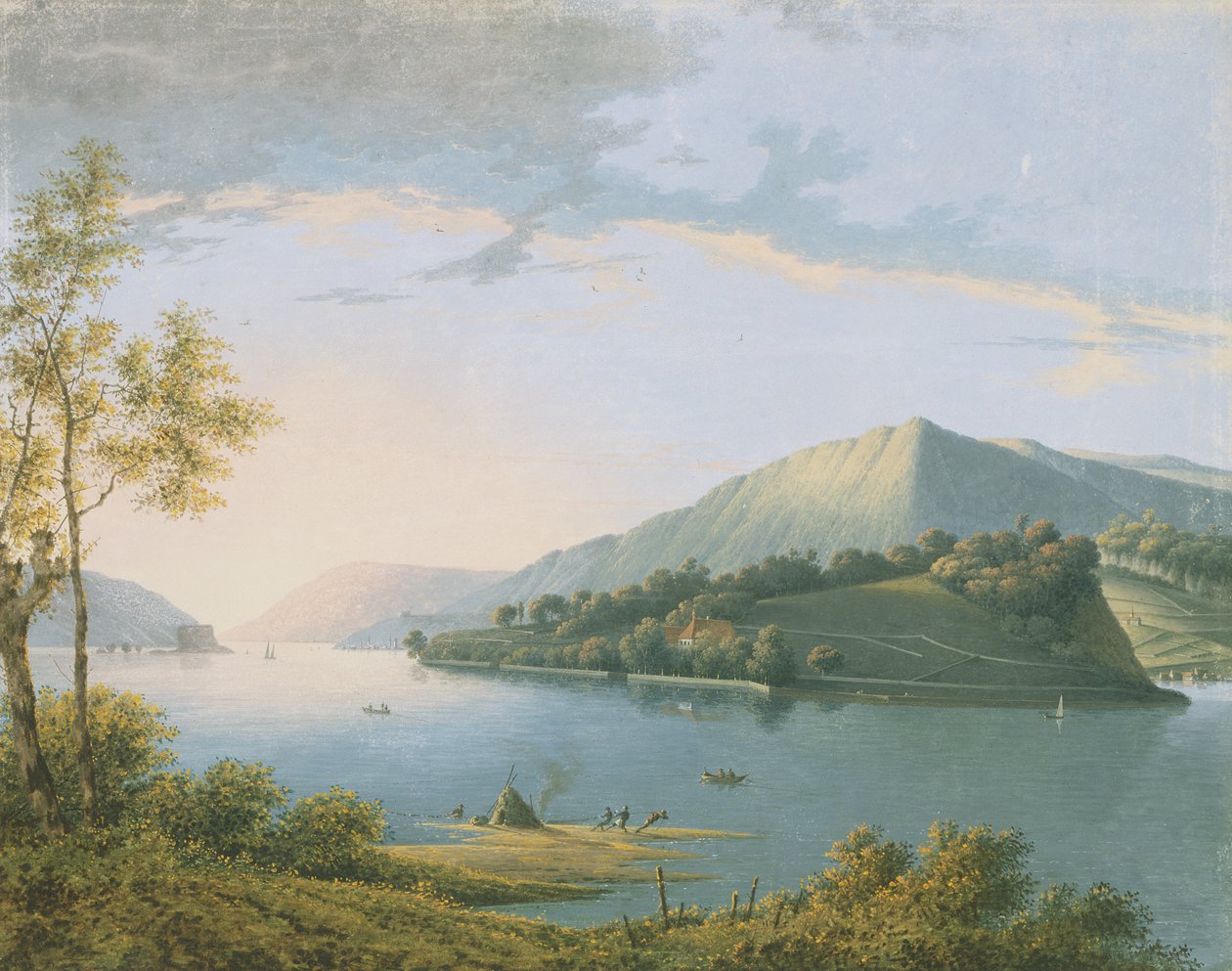 Landskap langs Rhinen av Joseph August Knip