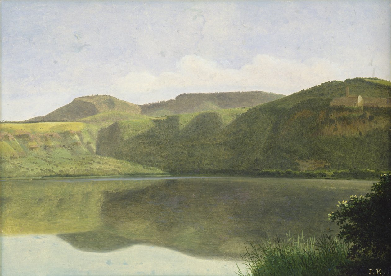 Det albanske hav, ca. 1811 (wc på papir på papp) av Joseph August Knip