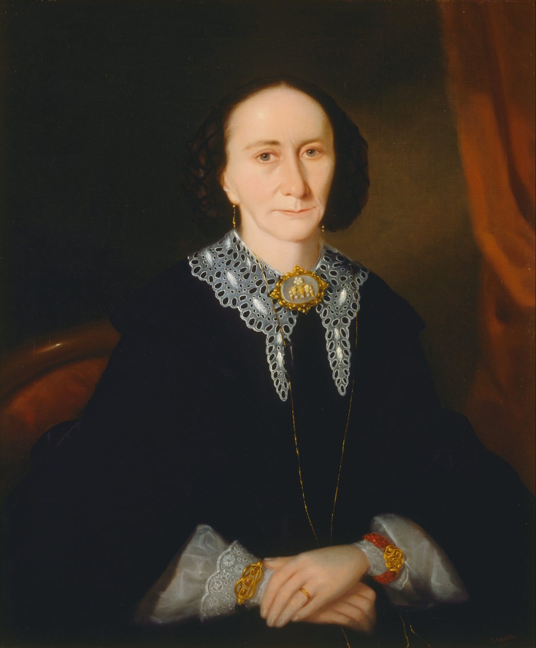 Portrett av en kvinne (Elizabeth Collins) av Joseph Backler