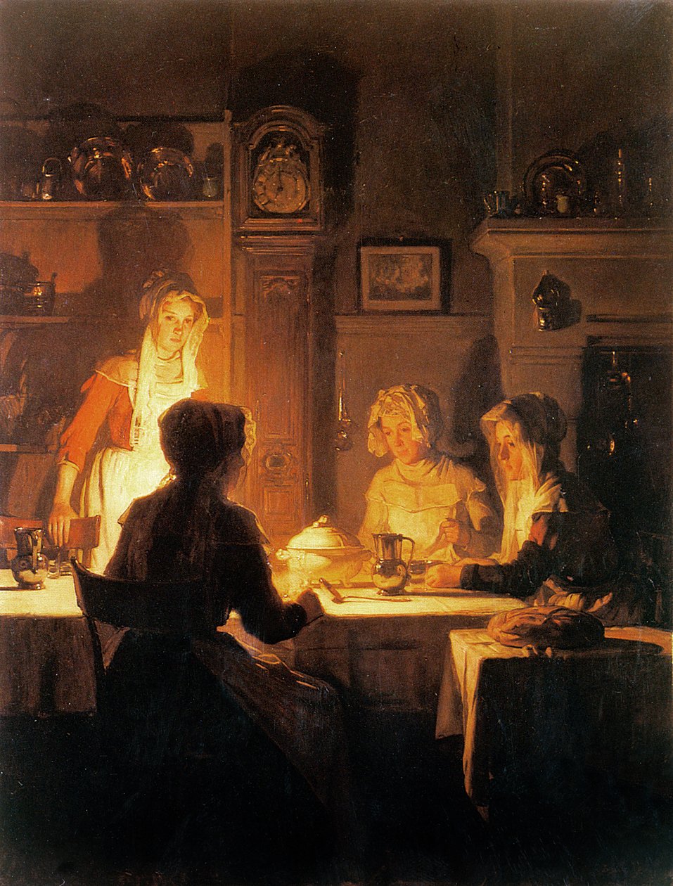 Kveldsmåltidet, ca.1900 av Joseph Bail