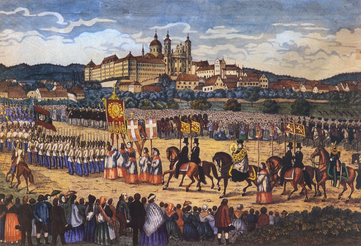 Holy Blood prosesjon i Altdorf-Weingarten, etter 1865 av Joseph Bayer