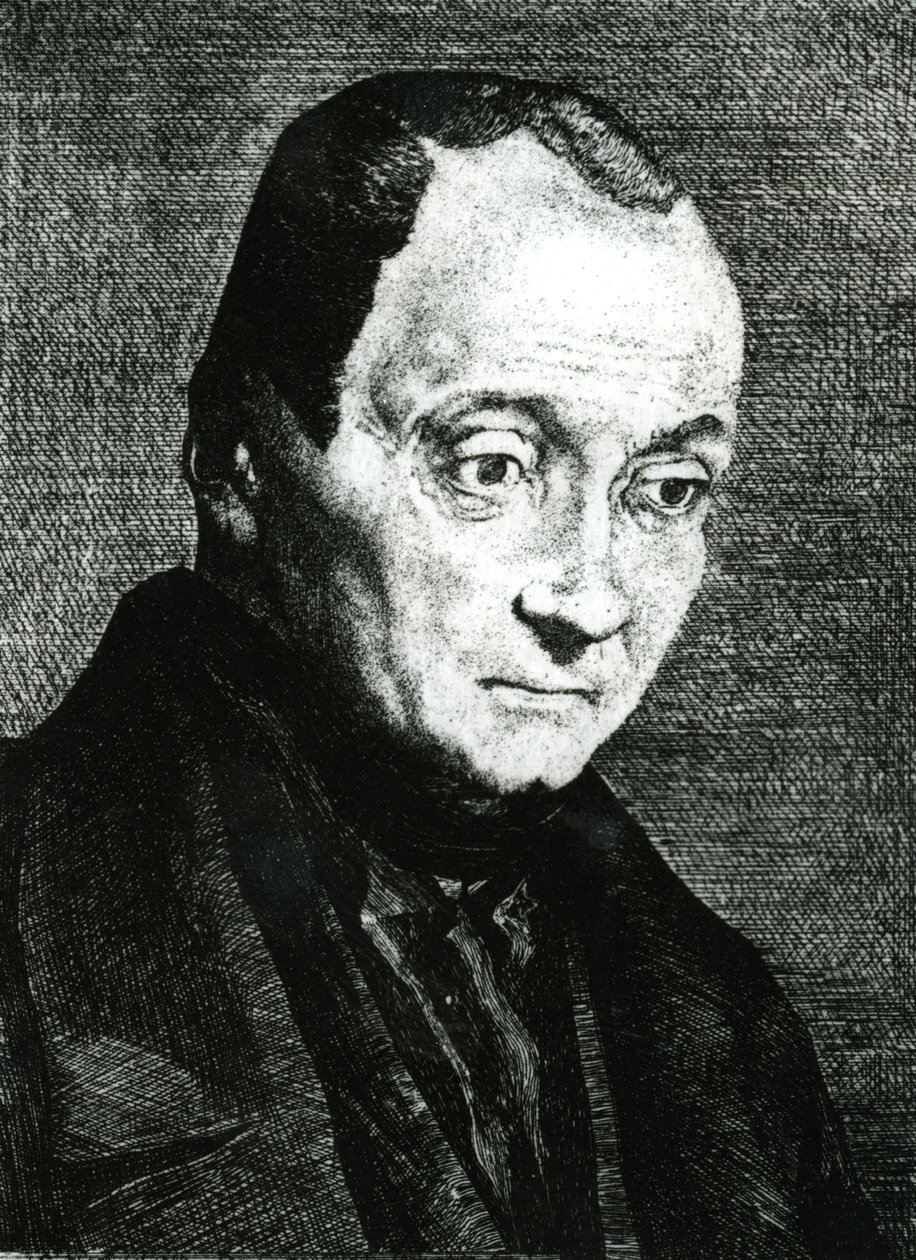 Auguste Comte, etset av Felix Bracquemond, 1851 av Joseph Benoit Guichard
