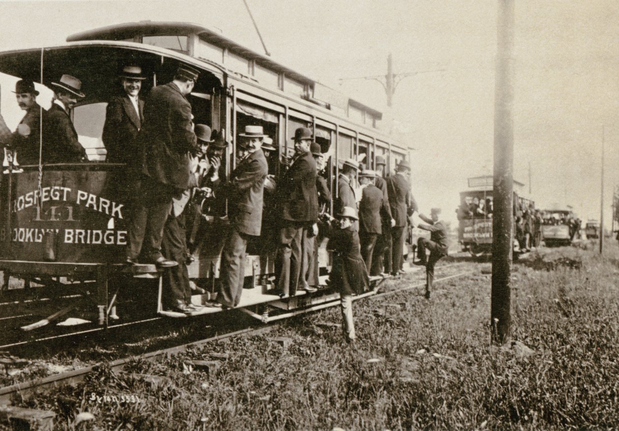 Brooklyn-traller på vei til Coney Island, New York City, ca. 1897 av Joseph Byron