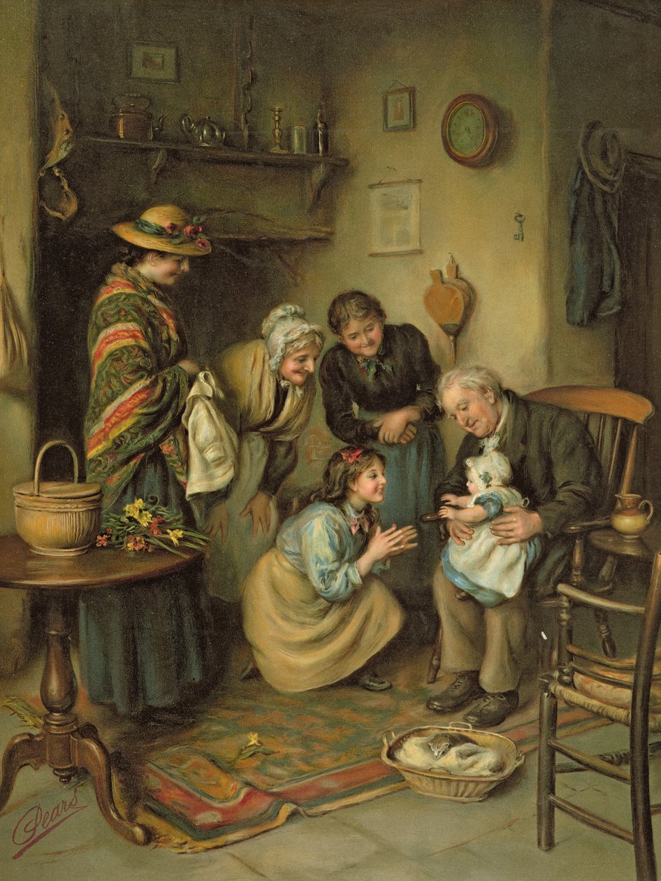 Familiegudstjeneste, fra Pears Annual, 1911 av Joseph Clark
