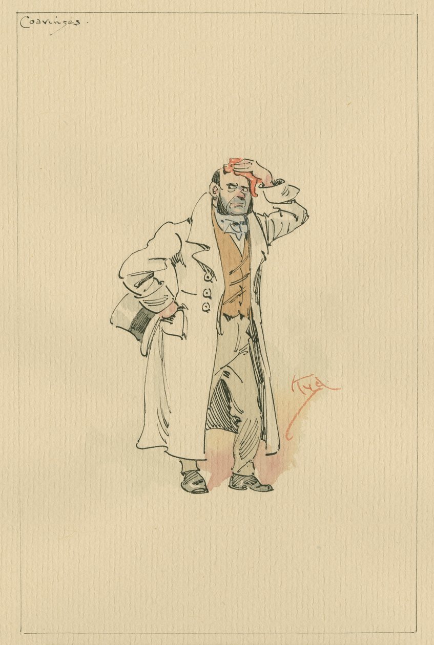 Coavinses, ca. 1920-tallet (penn og blekk med wc på papir) av Joseph Clayton Clarke