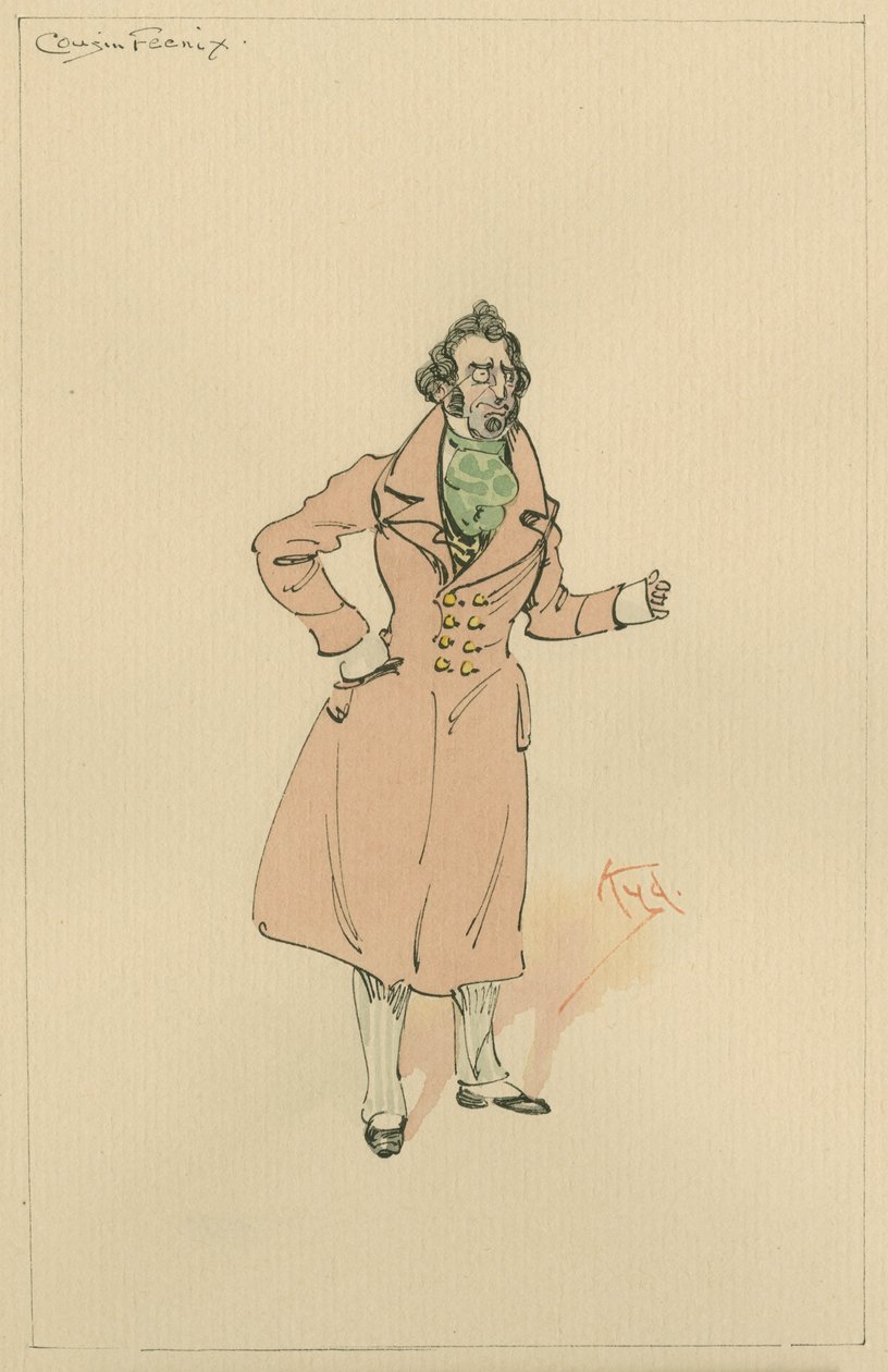 Fetter Feenix, aka Lord Feenix, ca. 1920-tallet (penn og blekk med wc på papir) av Joseph Clayton Clarke