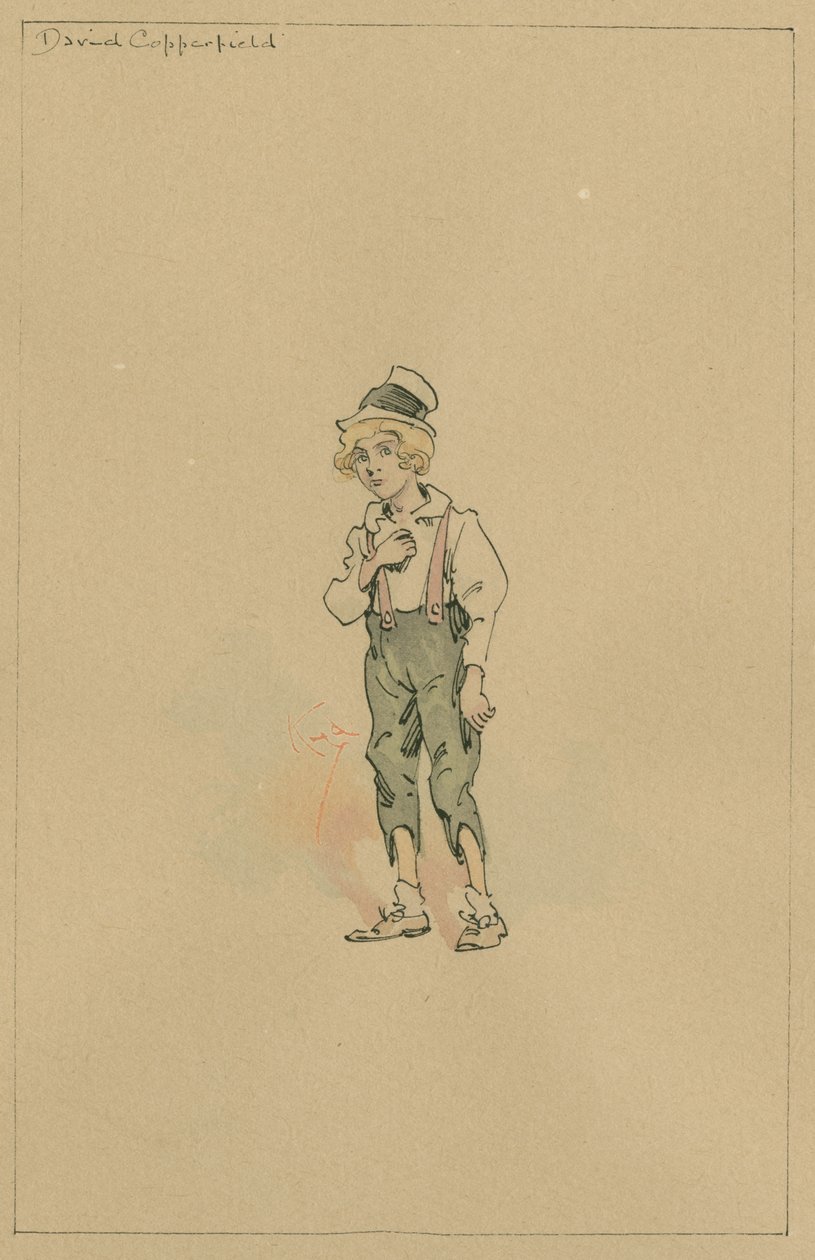 David Copperfield, ca. 1920-tallet (penn og blekk med wc på papir) av Joseph Clayton Clarke