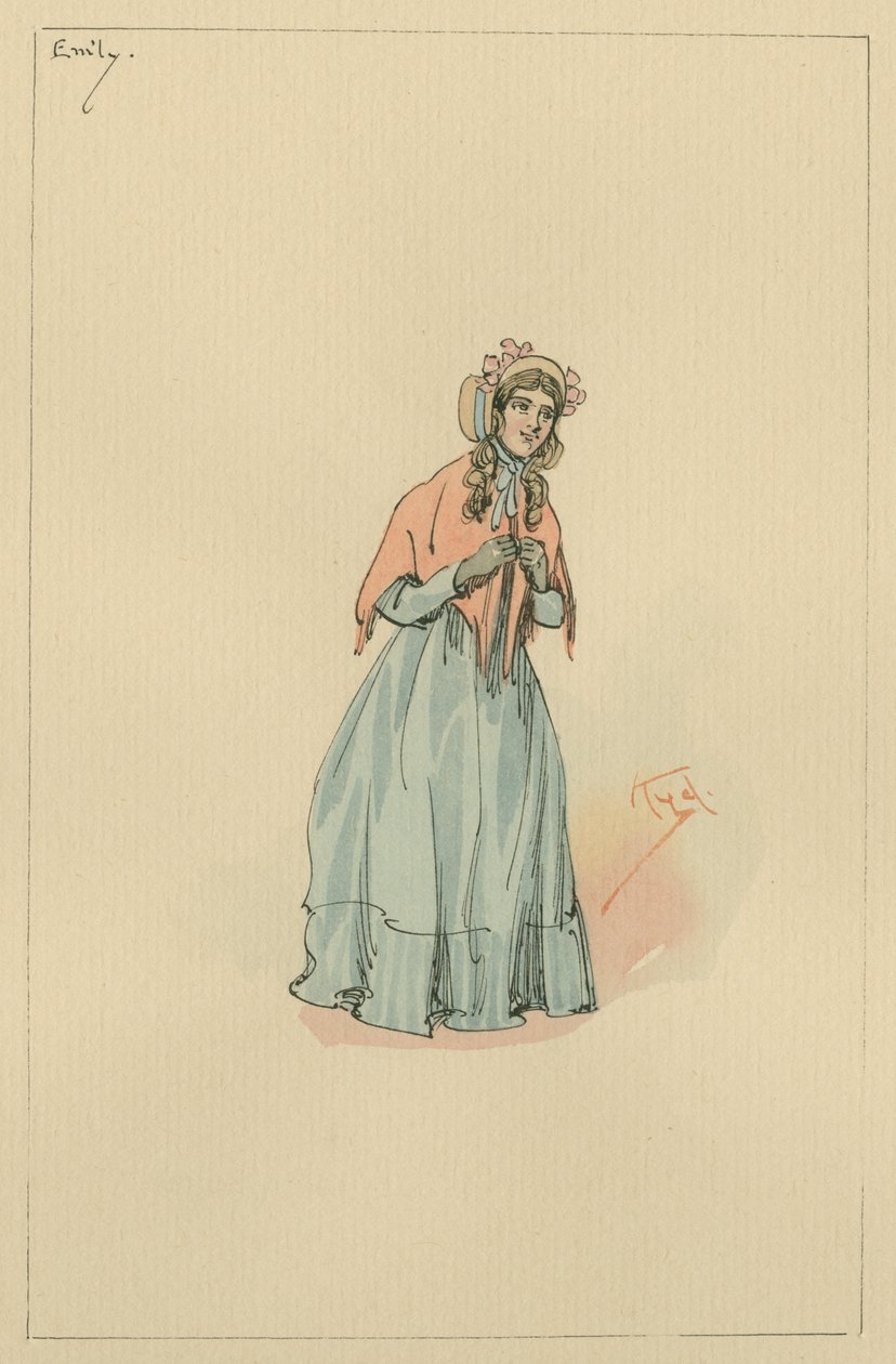 Emily, ca. 1920-tallet (penn og blekk med wc på papir) av Joseph Clayton Clarke