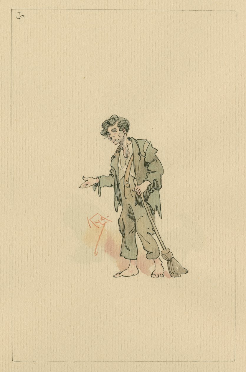 Jo, ca. 1920-tallet (penn og blekk med wc på papir) av Joseph Clayton Clarke