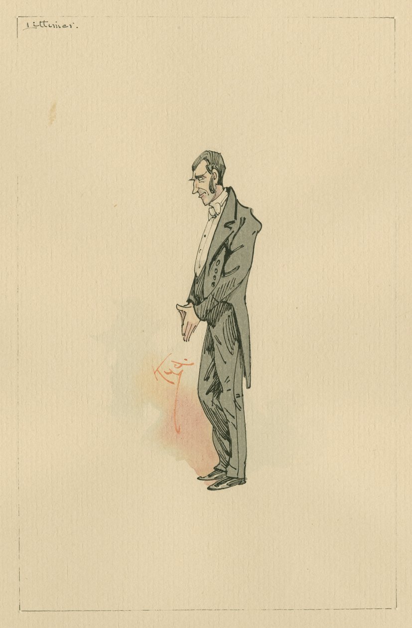 Littimer, ca. 1920-tallet (penn og blekk med wc på papir) av Joseph Clayton Clarke