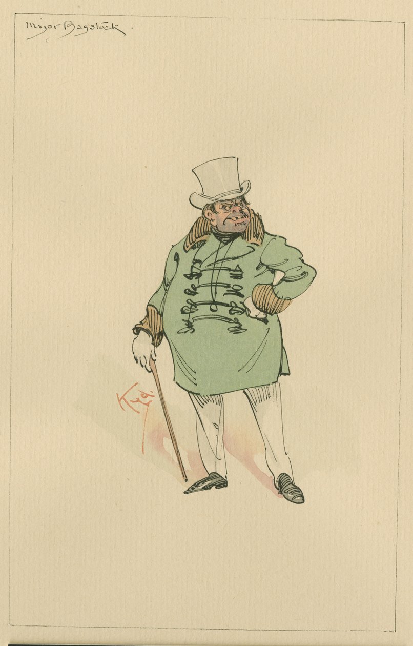 Major Bagstock, ca. 1920-tallet (penn og blekk med wc på papir) av Joseph Clayton Clarke